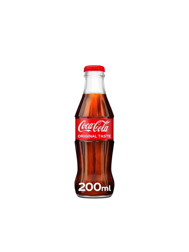COCA COLA ORIGINAL GLASS BOTTLES 200ML - (CASE OF 24)