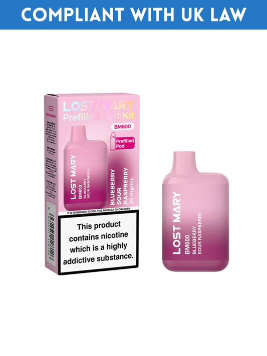 LOST MARY 600 PREFILLED POD KIT - (BOX OF 10)