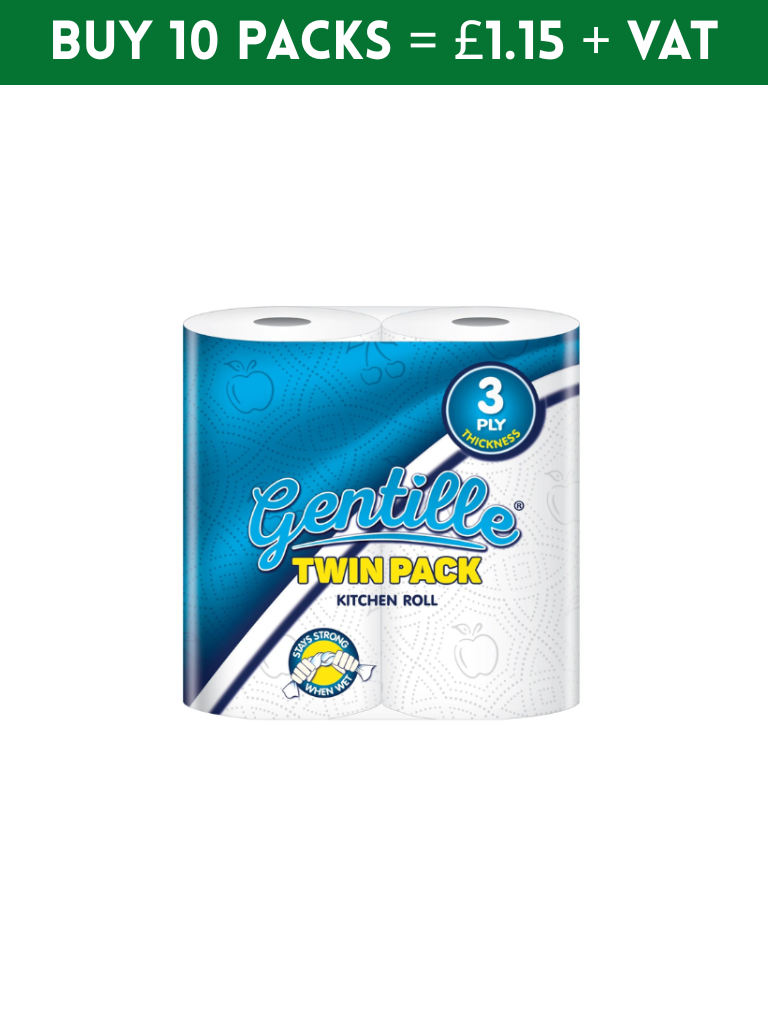 GENTILLE TWIN 3PLY KITCHEN ROLL - (PACK OF 2)
