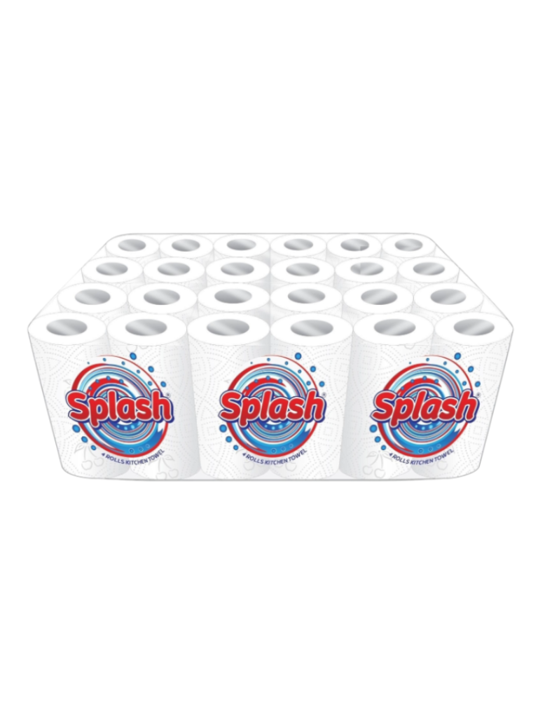 SPLASH WHITE 2PLY 4 PACK KITCHEN ROLL - (CASE OF 6)
