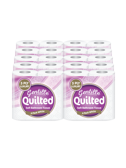 GENTILLE QUILTED 3PLY 4 PACK TOILET ROLL - (CASE OF 10)